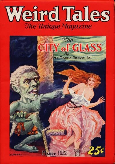 Weird Tales cover, March 1927, by C. C. Senf