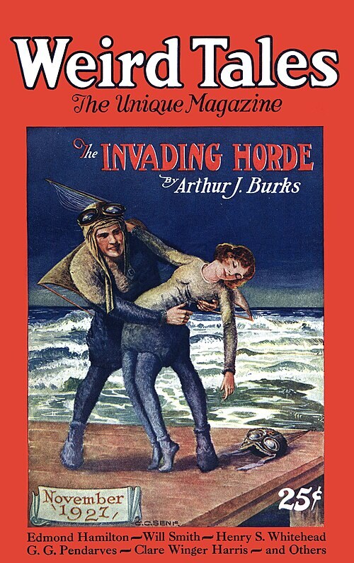 Weird Tales cover, November 1927, by C. C. Senf