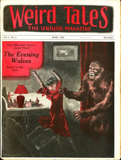 Weird Tales cover, June 1923, by William F. Heitman